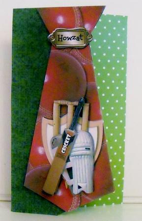 Cricket - Tie Shaped Card Front by Pam Stubley
