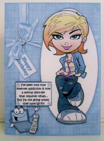 Teen Diva Has Internet Addiction Quick Card by Pam Stubley