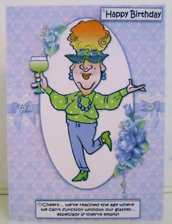 Edna Can't Function Without Her Glasses Quick Card by Pam Stubley