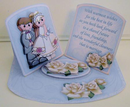 Wedding Couple Double Twisted Easel Card Kit by Pam Stubley
