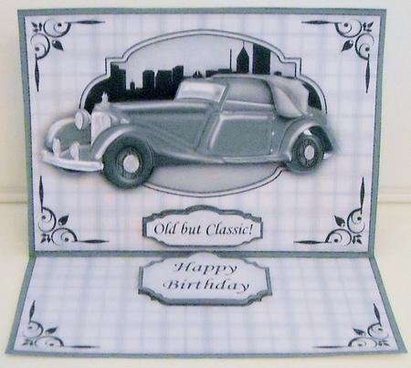 Vintage Car Old But Classic! Easel Card Kit by Pam Stubley