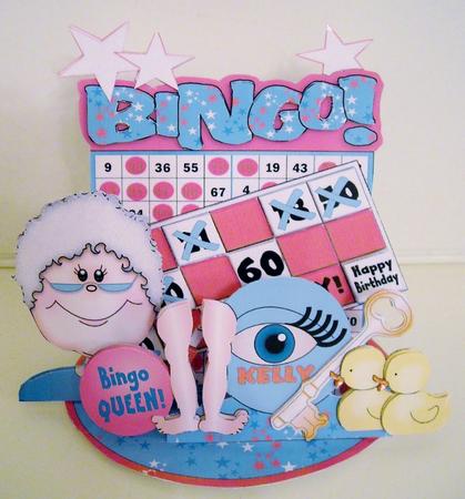 Giant Easel Tableau 3D Card Kit - Bingo Babe by Pam Stubley