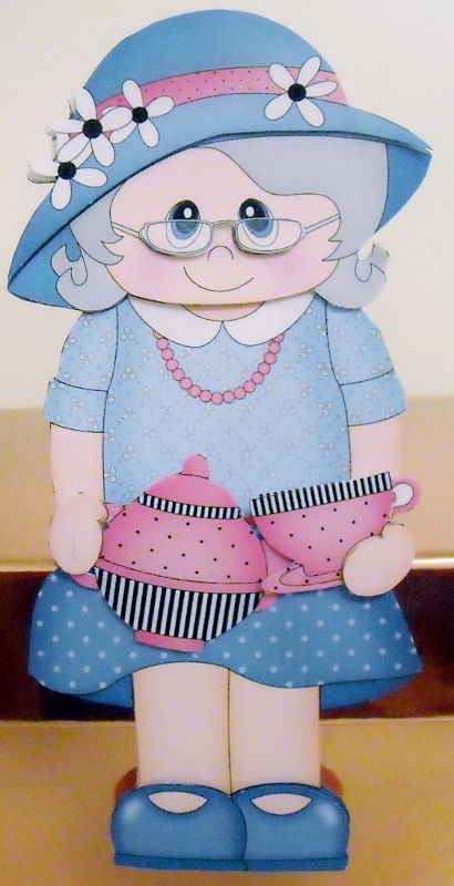 3D on the Shelf Card Kit - Gossip Galz - Tea Pot Thora by Pam Stubley