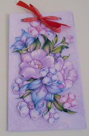 Pink Anemones Gift Card Money Envelope Mini Kit by Pam Stubley