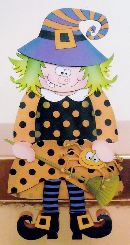 3D on the Shelf Card Kit - Little Halloween Witch Winnie by Pam Stubley