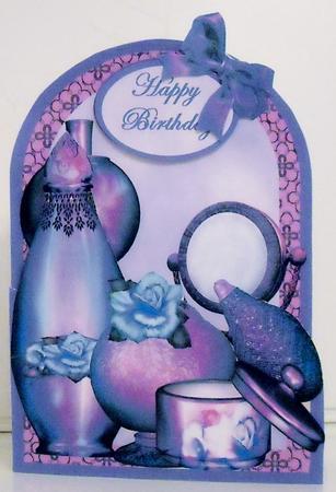 Purple Bottles Cutaway Card by Pam Stubley
