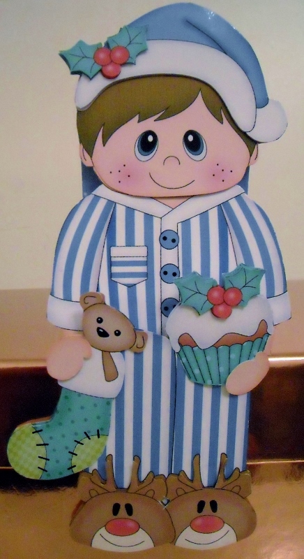 3D on the Shelf Card Kit - Little Christmas Pyjama Boy by Pam Stubley