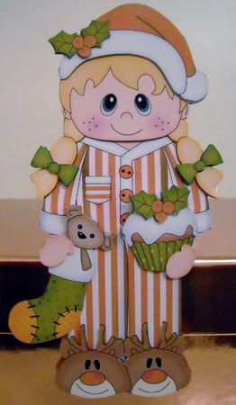 3D on the Shelf Card Kit - Little Christmas Pyjama Girl by Pam Stubley