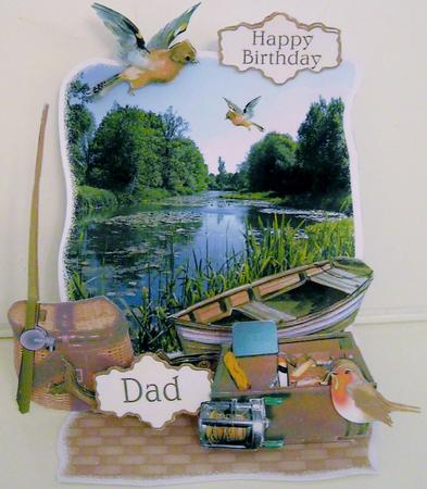 Giant Easel Tableau 3D Card Kit - Fisherman's Friend by Pam Stubley