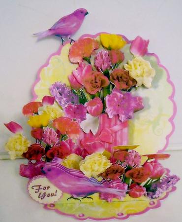 Giant Easel Tableau 3D Card Kit - Flower Cup by Pam Stubley