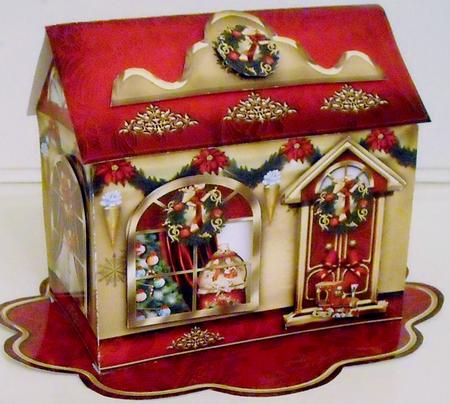 3D Paper Christmas House for Desk Table by Pam Stubley