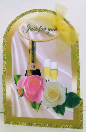 Birthday Cutaway Roses and Champagne by Pam Stubley