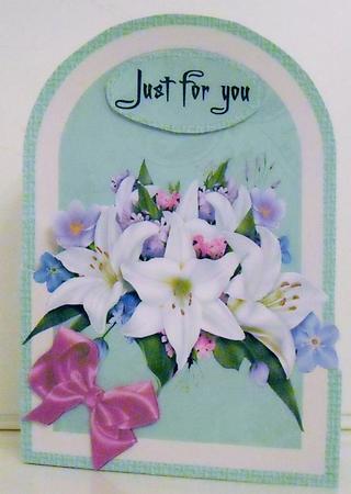 Cutaway Lilies on Pale Green (birthday) by Pam Stubley