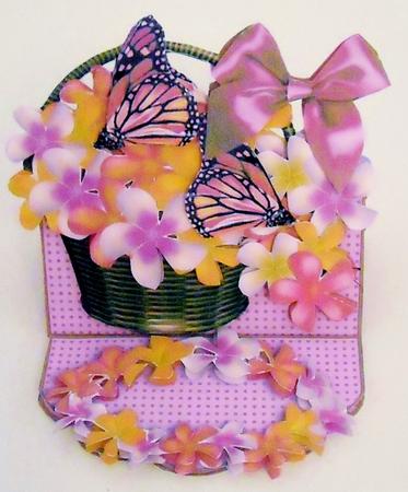 Easel Card Kit - Frangipanis and Butterflies by Pam Stubley