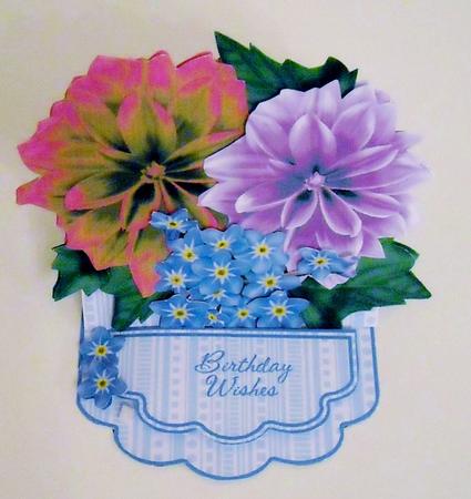 Easel Card Kit - Dahlias & Forget-me-nots by Pam Stubley