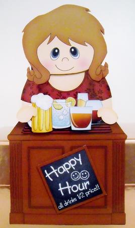 3D on the Shelf Card Kit - Little Barmaid Diane by Pam Stubley