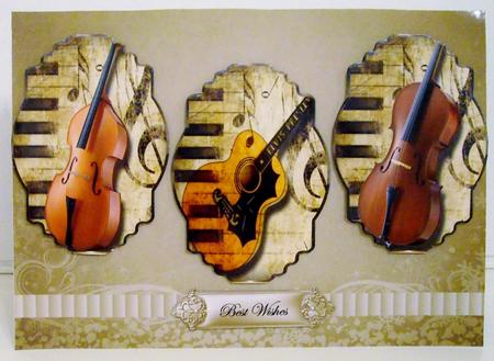 The Love of Music Panel Card Front with Toppers by Pam Stubley