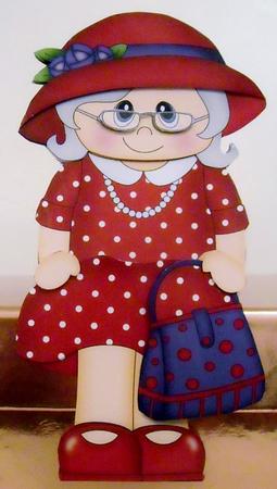 3D on the Shelf Card Kit - Gossip Galz - Red Hat Rita by Pam Stubley