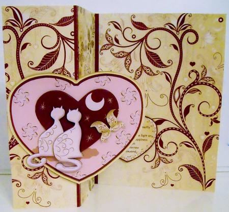 Cats in Gold & Burgundy No Hole Fold Back Mini Kit by Pam Stubley