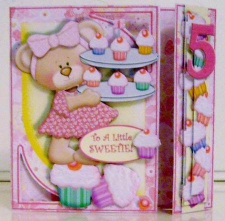 Offset Gatefold Card Kit - Cupcake Teddy by Pam Stubley