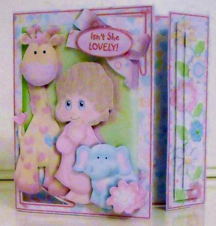 Offset Gatefold Card Kit - New Baby Girl by Pam Stubley