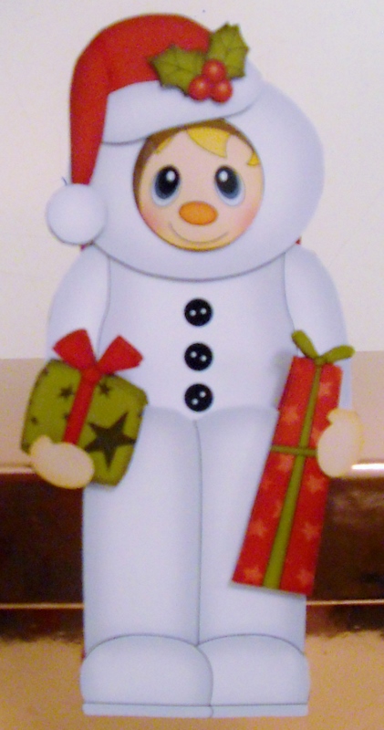 3D on the Shelf Card Kit - Christmas Snowman Fancy Dress by Pam Stubley