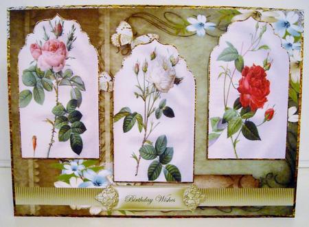 Summer Rose Panel Card and Toppers by Pam Stubley