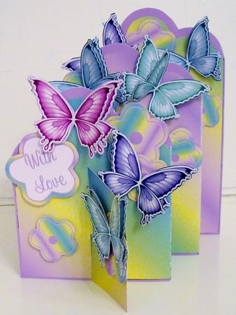 A Swarm of Butterflies Cascade Card Plus by Pam Stubley