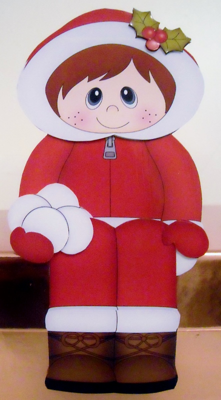 3D on the Shelf Card Kit - Little Christmas Eskimo Boy by Pam Stubley
