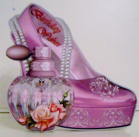Beautiful Perfume and Heels for Birthday #3 by Pam Stubley