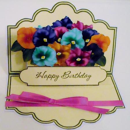 Scallop Pop Up Kit - Pretty Potted Pansies by Pam Stubley