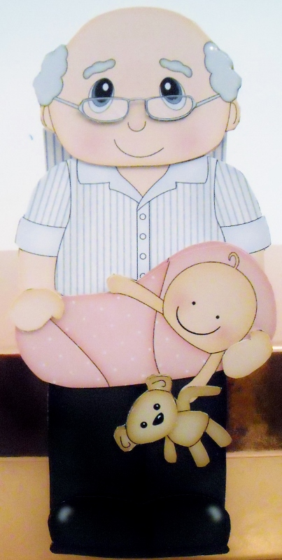3D on the Shelf Card Kit - Edgar New Grandad of Baby Girl by Pam Stubley