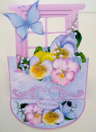 Over the Edge Easel Card Kit - Pansy Window by Pam Stubley