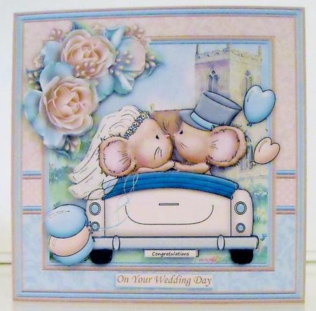 Congratulations Mice 8x8 Wedding Day Mini Kit & Decoupage by Pam Stubley