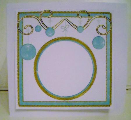Teal Star Twinkles Christmas Bauble 8in Insert Panel by Pam Stubley