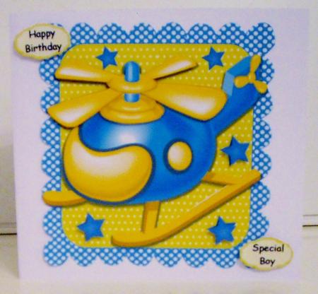 Blue & Yellow Helicopter by Pam Stubley