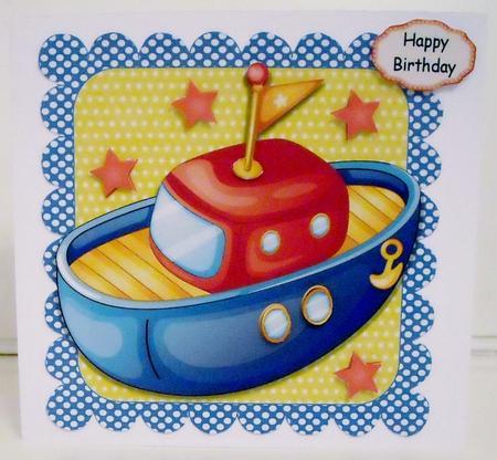 Blue & Red Boat by Pam Stubley