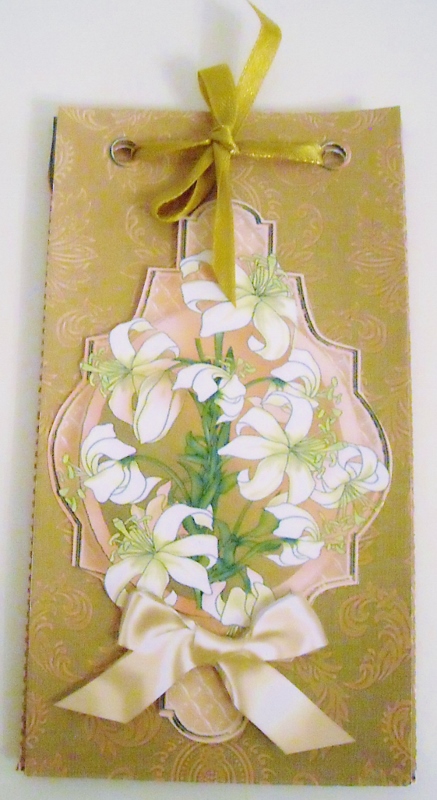 Cream Floral, Gift Envelope with 4 Topper Embellishments by Pam Stubley