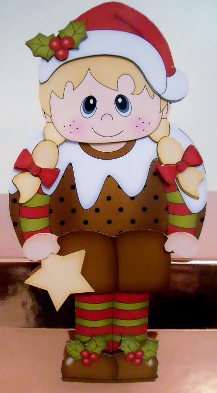 3D on the Shelf Card Kit - Christmas Pudding Fancy Dress by Pam Stubley