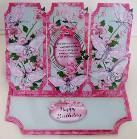 Pretty Pink Triple Panel Easel Kit Butterflies & Blossom by Pam Stubley