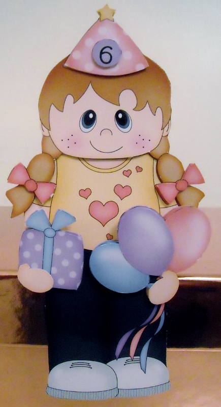 3D on the Shelf Card Kit - Little Party Girl Layla by Pam Stubley