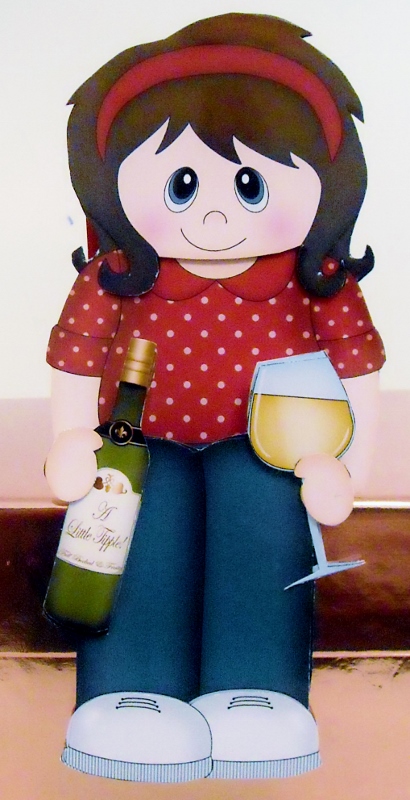 3D on the Shelf Card Kit - Little White Wine Drinker Esme by Pam Stubley