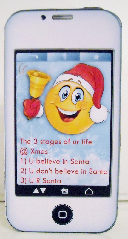 Christmas Smartphone Believe in Santa Dl Shape Card for Men by Pam Stubley