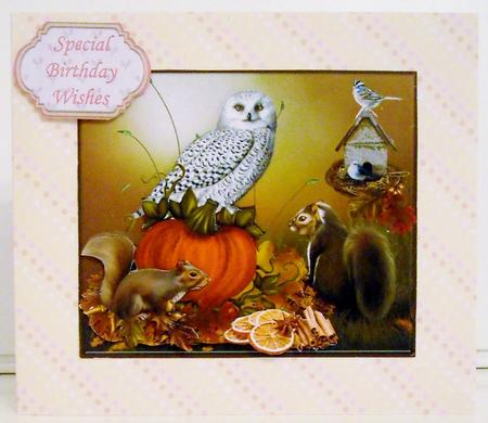 Autumn Garden Animals Topper with Decoupage by Pam Stubley