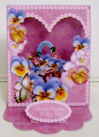 3D Open Front Easel Kit - Pansies & Pearls by Pam Stubley