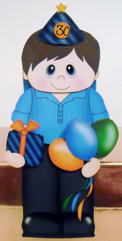 3D on the Shelf Card Kit - Little Party Man Aiden by Pam Stubley