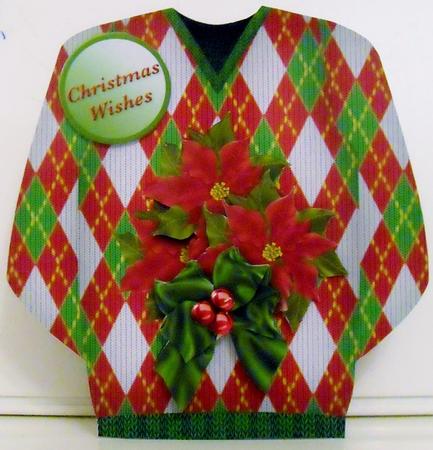 Poinsettia Cluster - Christmas Jumper Card Mini Kit by Pam Stubley