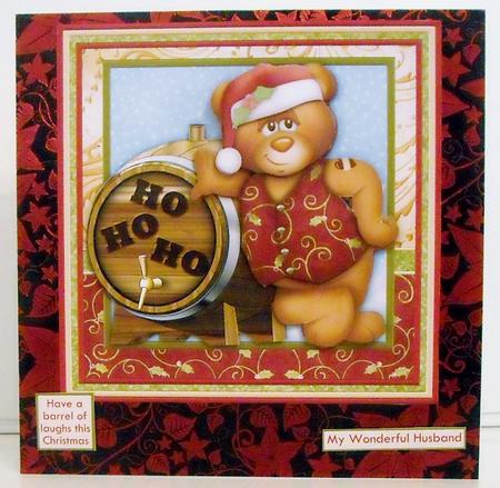 Have a Barrel of Laughs This Christmas Decoupage Mini Kit by Pam Stubley