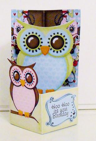 Pop Out Box Card Owl 3 by Pam Stubley