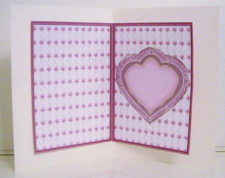 Heart Frame Sketch - Pink Floral with Butterfly Insert by Pam Stubley